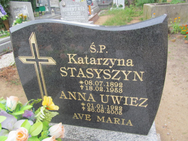 Anna Uwiez 1922 Jasień - Grobonet - Wyszukiwarka osób pochowanych