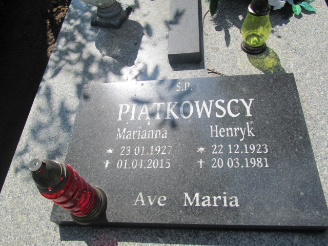 Henryk Piątkowski 1923 Jasień - Grobonet - Wyszukiwarka osób pochowanych