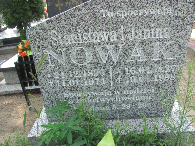 Stanisława Nowak 1896 Jasień - Grobonet - Wyszukiwarka osób pochowanych