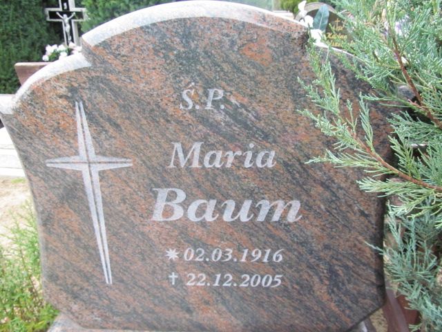Maria Baum 1916 Jasień - Grobonet - Wyszukiwarka osób pochowanych