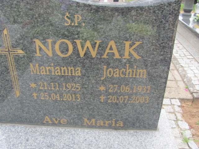 Marianna Nowak 1925 Jasień - Grobonet - Wyszukiwarka osób pochowanych